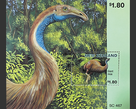Giant moa which is designed
to NZ stamp
